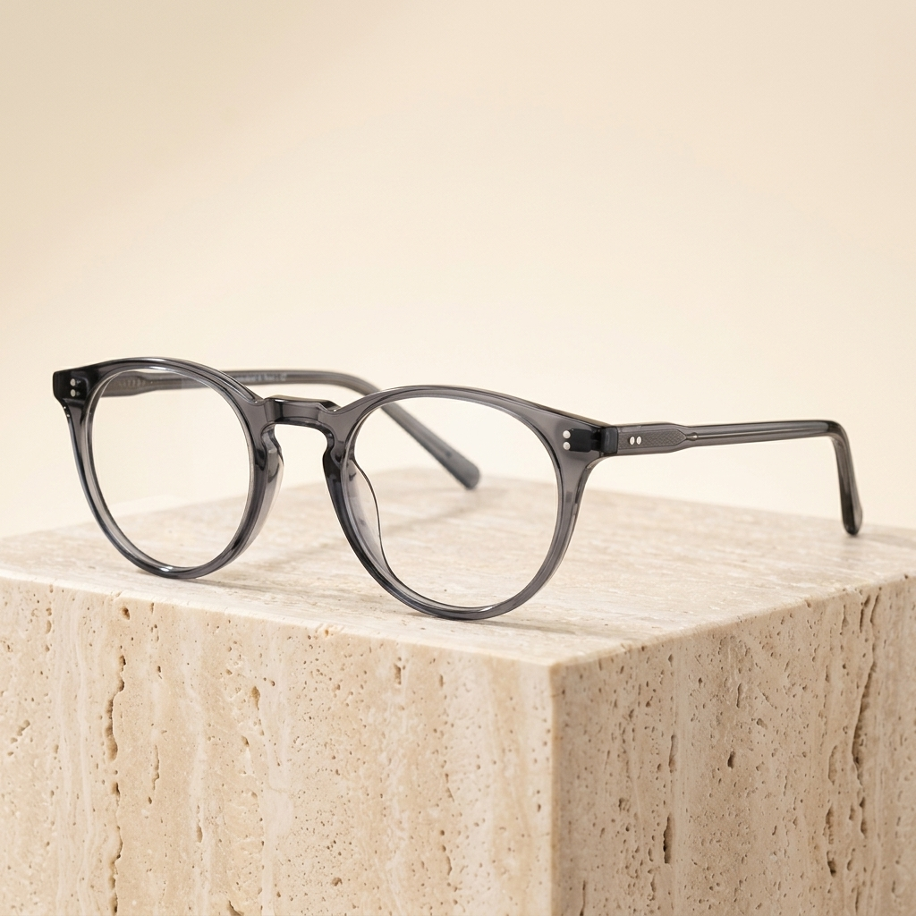 Chashma Ottica Women's Full Rim Round Acetate Eyeglasses 795183 - Bright Black