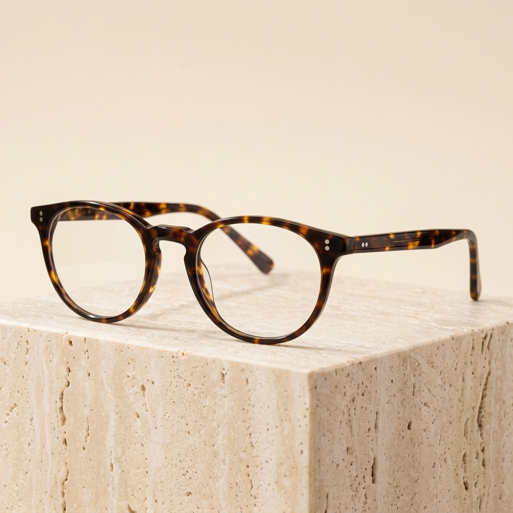 Chashma Ottica Women's Full Rim Round Acetate Eyeglasses 795183 - Brown Leopard