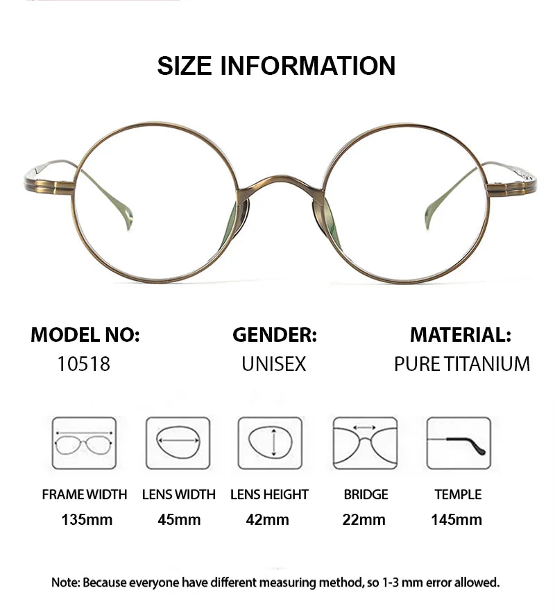 Chashma Ottica 710518 Eyeglasses — Frame Dimensions and Sizing Chart