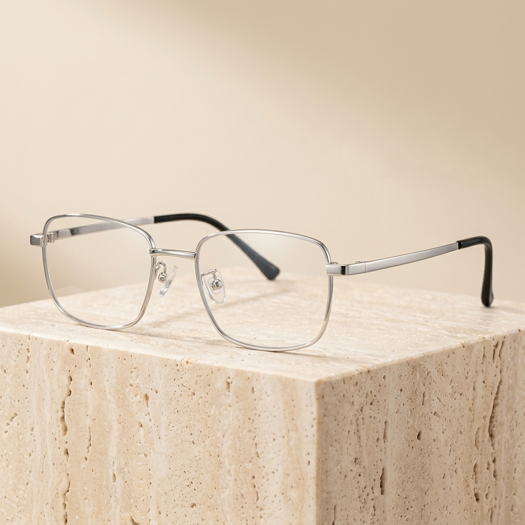 Chashma Ottica Women's Full Rim Square Titanium Eyeglasses 49025 - Silver