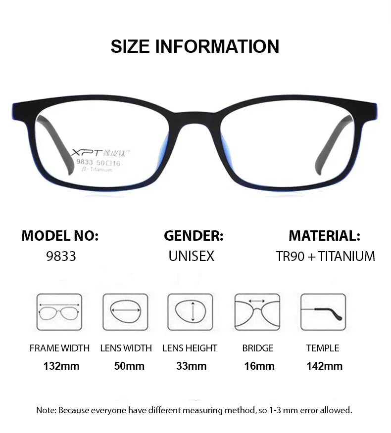 Chashma Ottica 799833 Eyeglasses — Frame Dimensions and Sizing Chart