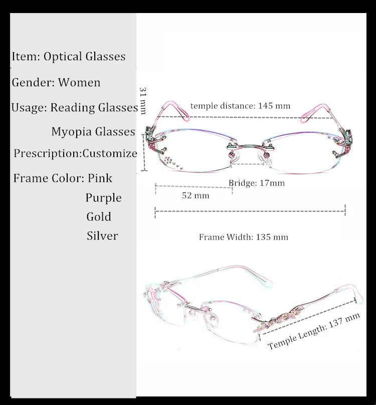 Chashma Ottica 8036B Eyeglasses — Frame Dimensions and Sizing Chart