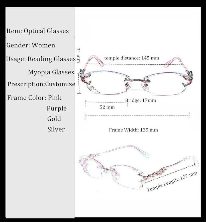 Chashma Ottica 8036B Eyeglasses — Frame Dimensions and Sizing Chart