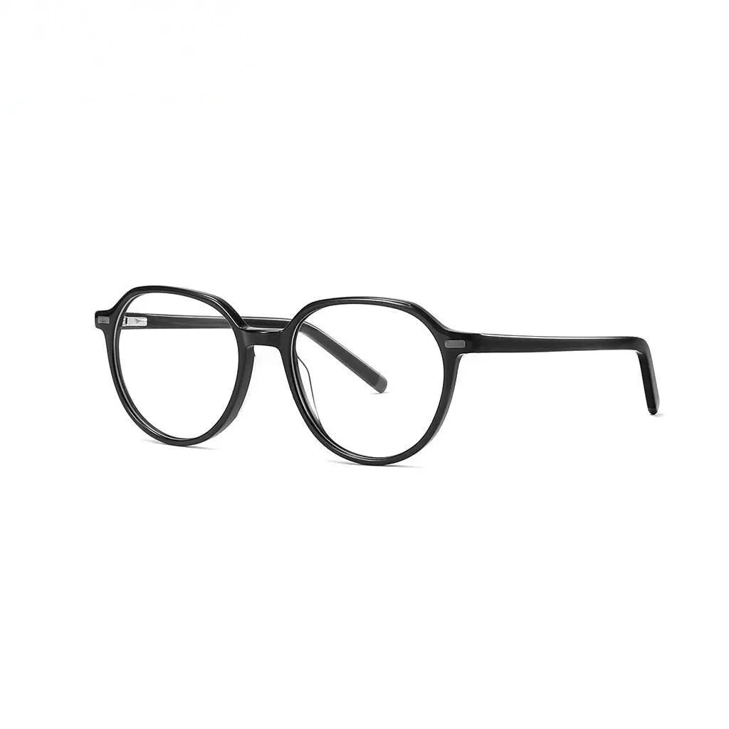 Chashma Unisex Children's Full Rim Oval Acetate Spring Hinge Eyeglasses 9043 - Black
