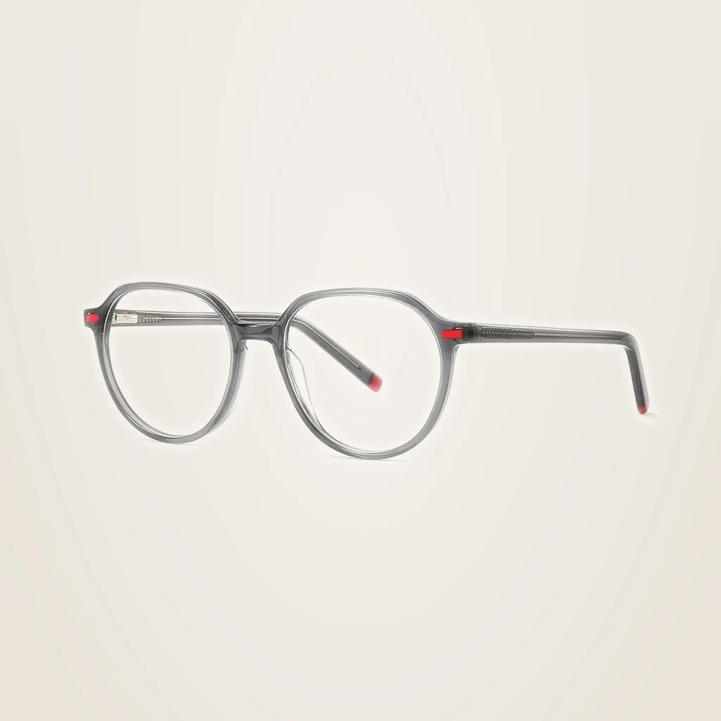Chashma Unisex Children's Full Rim Oval Acetate Spring Hinge Eyeglasses 9043 - Gray
