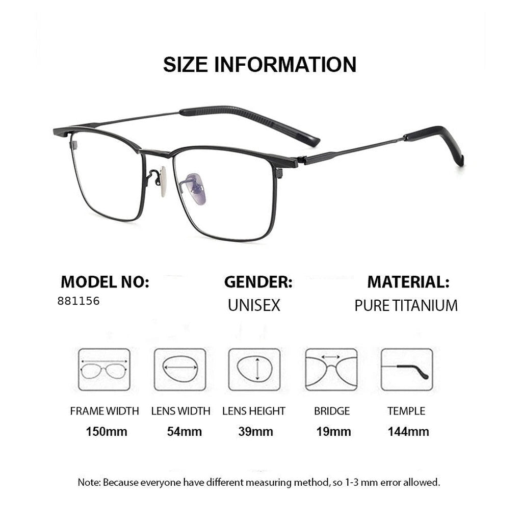Chashma 881156 Eyeglasses — Frame Dimensions and Sizing Chart