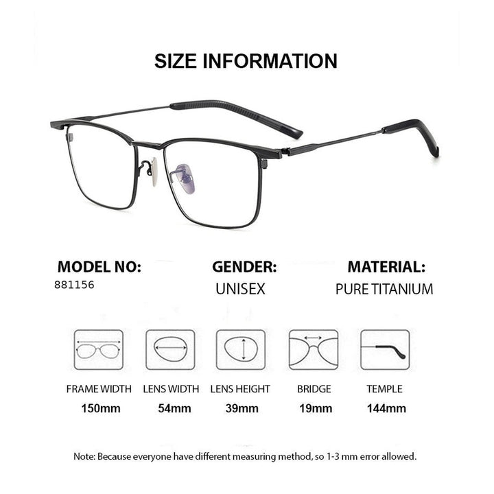 Chashma 881156 Eyeglasses — Frame Dimensions and Sizing Chart