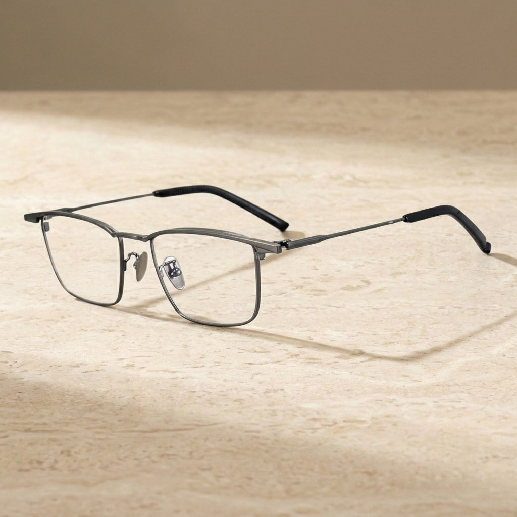 Chashma Unisex Full Rim Big Square Brow Line Titanium Eyeglasses 881156 — view 1 | Chashma at FuzWeb