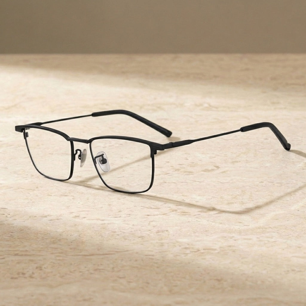 Chashma Unisex Full Rim Big Square Brow Line Titanium Eyeglasses 881156 — view 2 | Chashma at FuzWeb