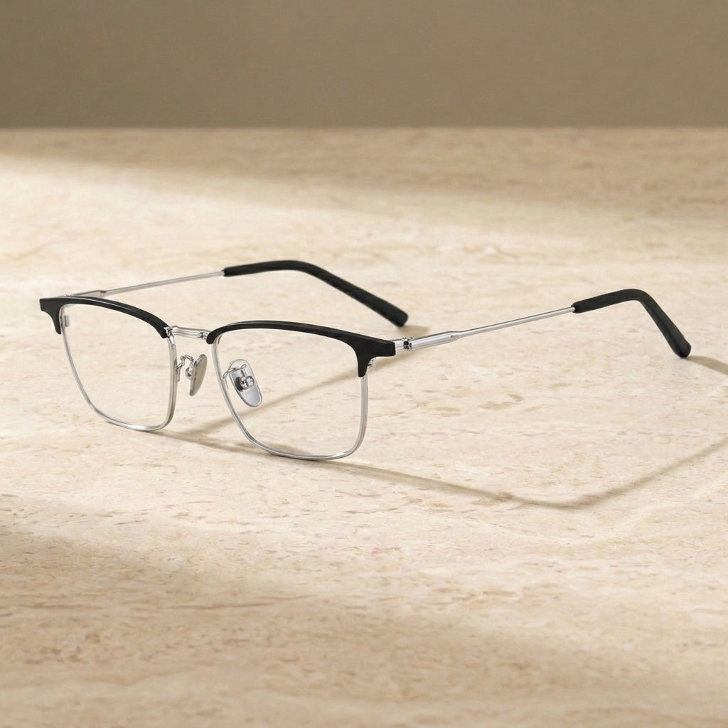 Chashma Unisex Full Rim Big Square Brow Line Titanium Eyeglasses 881156 — view 3 | Chashma at FuzWeb