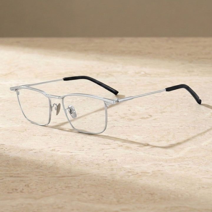Chashma Unisex Full Rim Big Square Brow Line Titanium Eyeglasses 881156 — view 4 | Chashma at FuzWeb