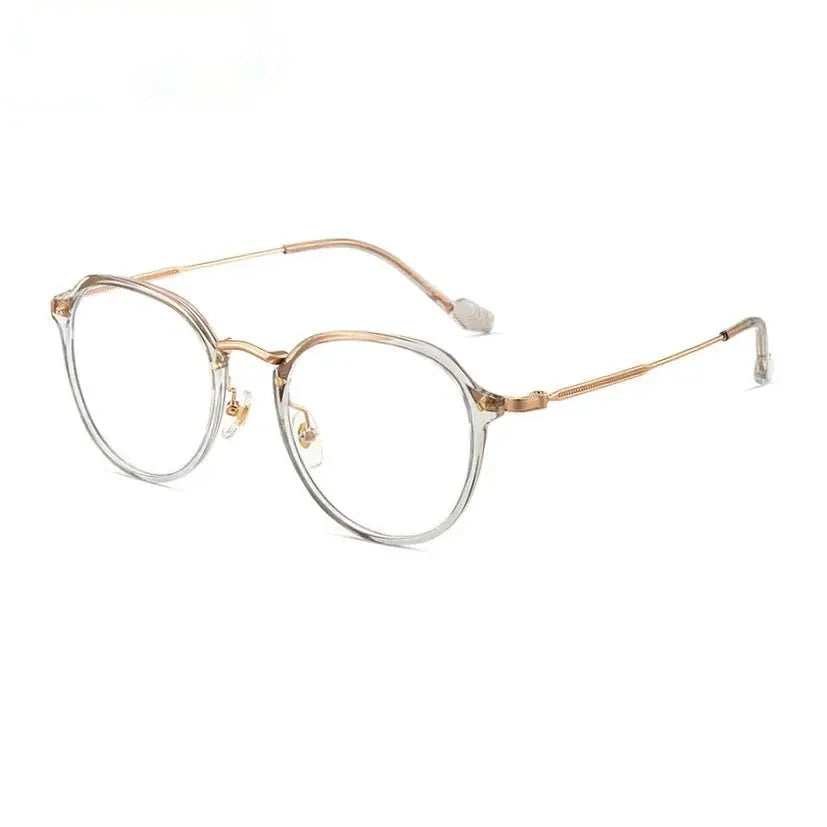 Chashma Unisex Full Rim Flat Top Oval Tr 90 Titanium Eyeglasses 888076 - Transparent Brown