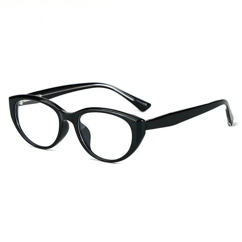 Chashma Unisex Full Rim Oval Cat Eye Tr 90 Titanium Eyeglasses 59159 - Bright Black
