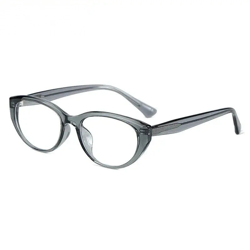 Chashma Unisex Full Rim Oval Cat Eye Tr 90 Titanium Eyeglasses 59159 - Gray