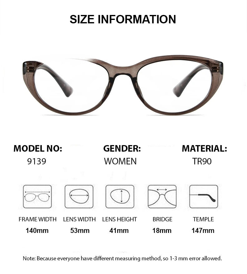 Chashma Unisex Full Rim Oval Cat Eye Tr 90 Titanium Eyeglasses 59159 - Size Chart