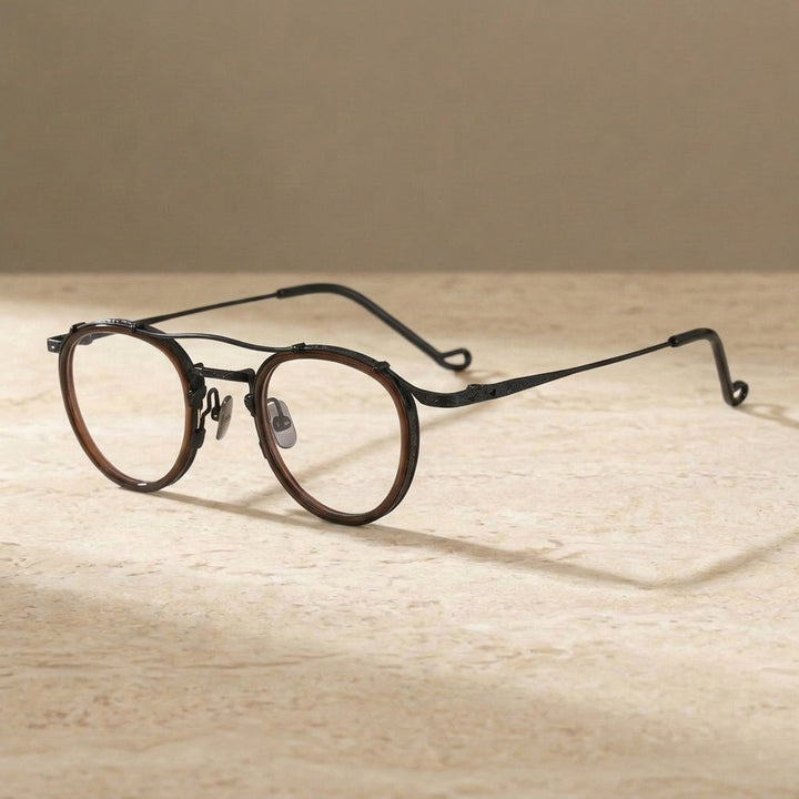 Chashma Unisex Full Rim Oval Double Bridge Acetate Titanium Eyeglasses 881715 — view 3 | Chashma at FuzWeb