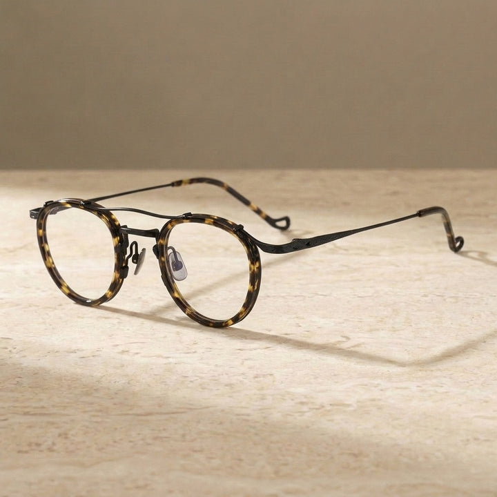 Chashma Unisex Full Rim Oval Double Bridge Acetate Titanium Eyeglasses 881715 — view 4 | Chashma at FuzWeb