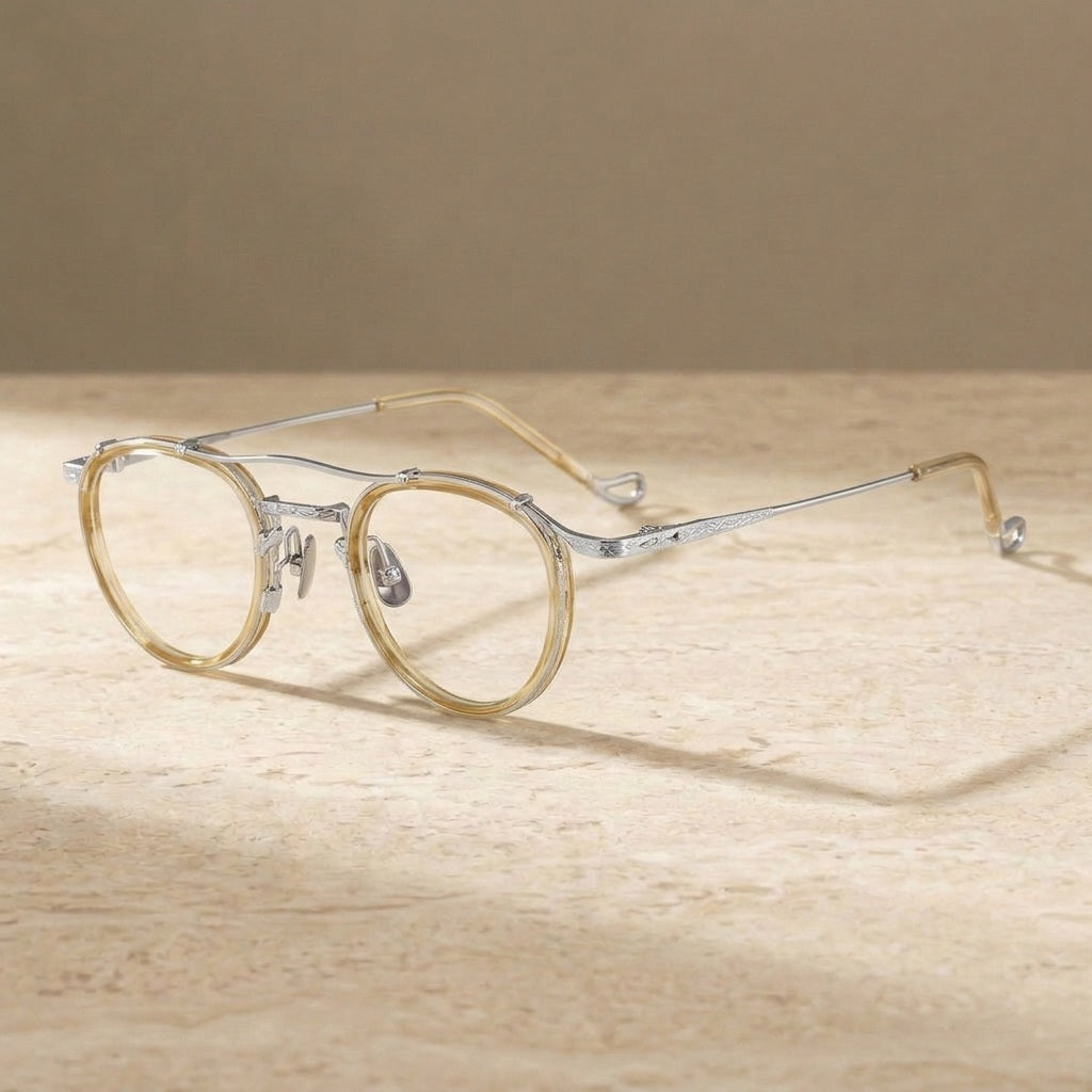 Chashma Unisex Full Rim Oval Double Bridge Acetate Titanium Eyeglasses 881715 — view 5 | Chashma at FuzWeb