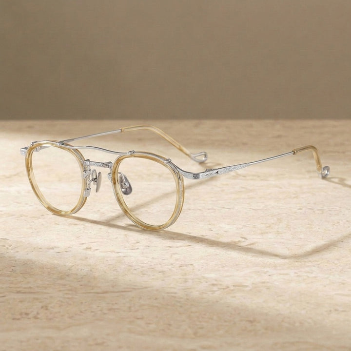 Chashma Unisex Full Rim Oval Double Bridge Acetate Titanium Eyeglasses 881715 — view 5 | Chashma at FuzWeb