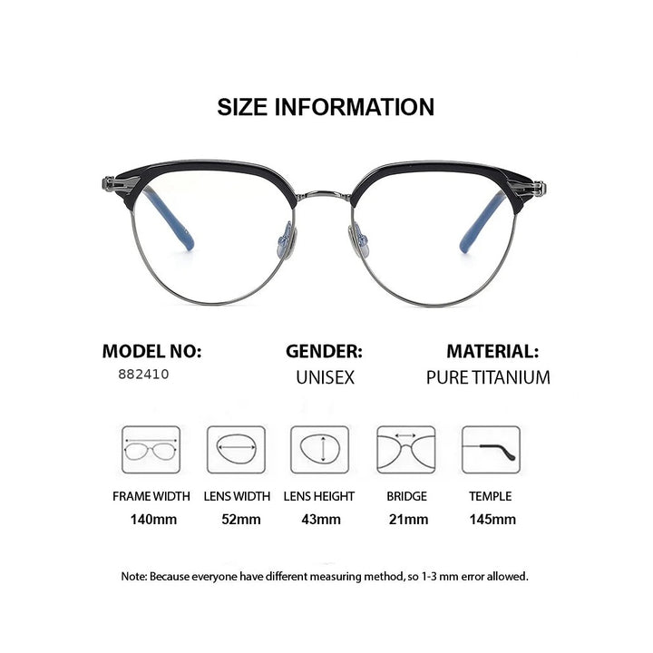 Chashma 882410 Eyeglasses — Frame Dimensions and Sizing Chart