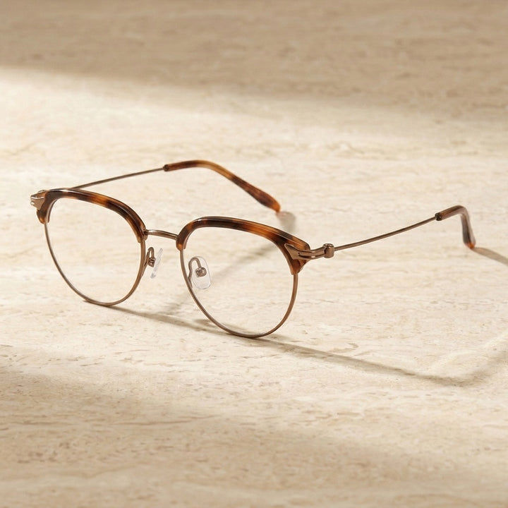 Chashma Unisex Full Rim Oval Round Acetate Titanium Eyeglasses 882410 — view 1 | Chashma at FuzWeb