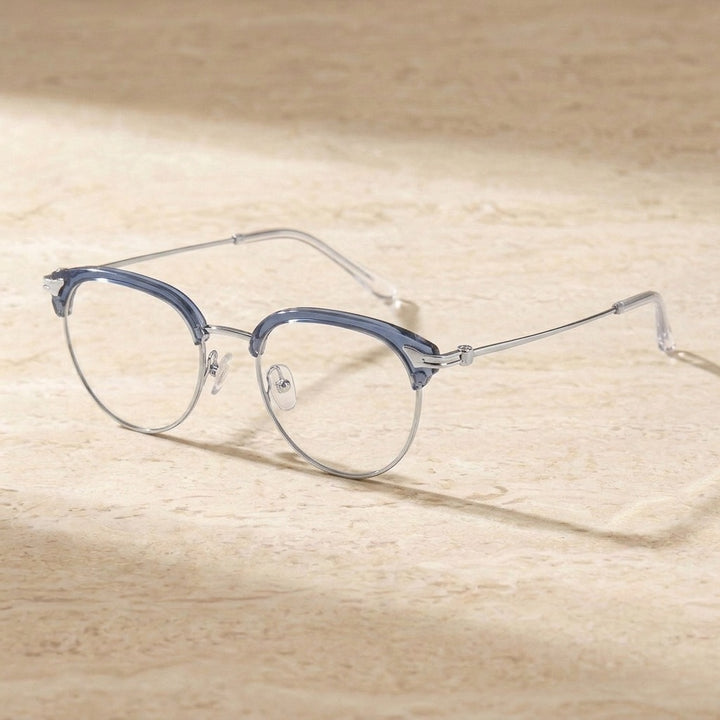 Chashma Unisex Full Rim Oval Round Acetate Titanium Eyeglasses 882410 — view 2 | Chashma at FuzWeb