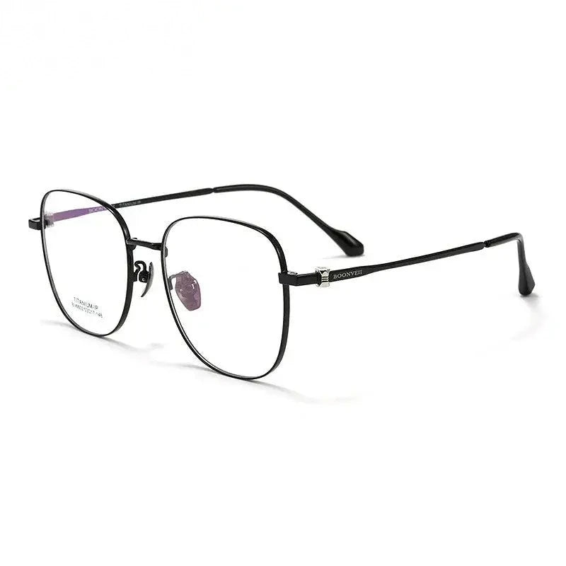 Chashma Unisex Full Rim Polygon Square Titanium Eyeglasses 876602 - Black