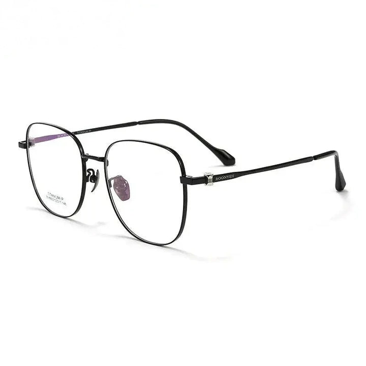 Chashma Unisex Full Rim Polygon Square Titanium Eyeglasses 876602 - Black