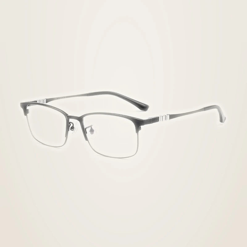 Chashma Unisex Full Rim Polygon Square Titanium Tr 90 Eyeglasses 703312 - Black-Silver