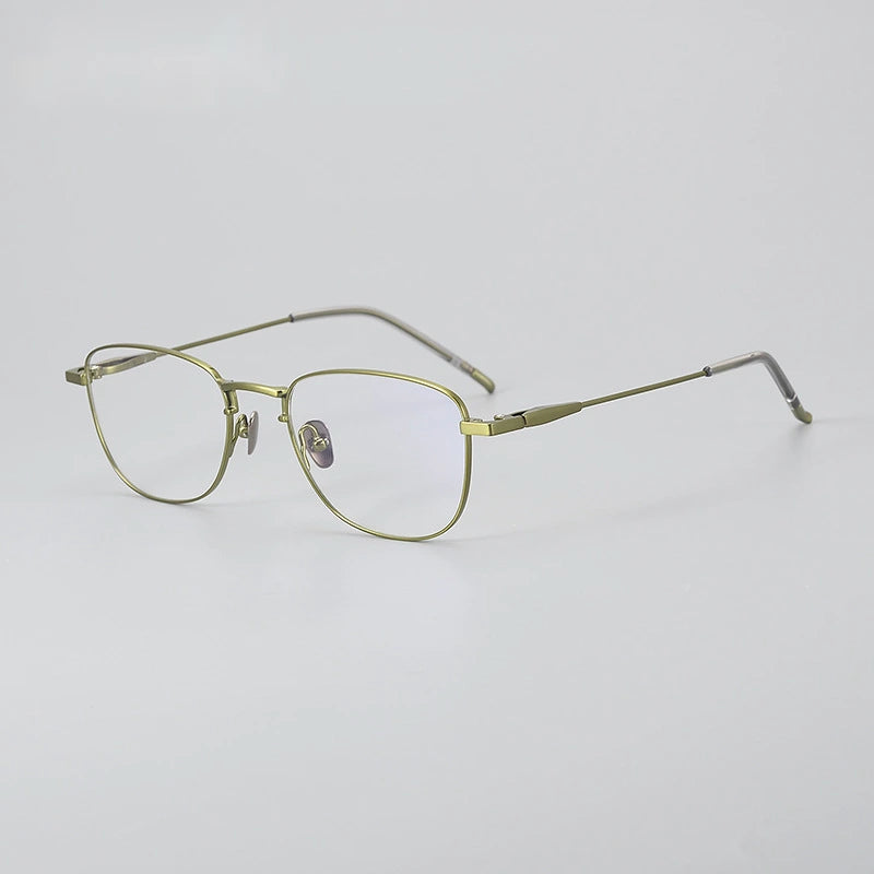 Chashma Unisex Full Rim Polygon Square Titanium Eyeglasses 887465 - Green