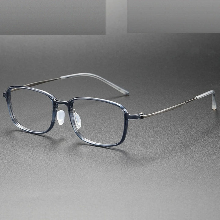 Chashma Unisex Full Rim Polygon Square Ultem Titanium Eyeglasses 86324 - Blue Gray