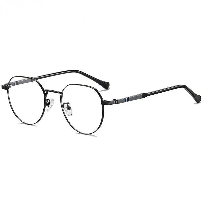 Chashma Unisex Full Rim Round Stainless Steel Frame Eyeglasses 1921 - Black