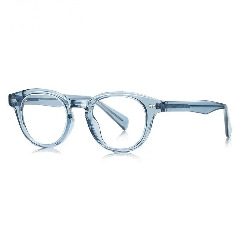 Chashma Unisex Full Rim Round Tr 90 Titanium Eyeglasses 52016 - Blue