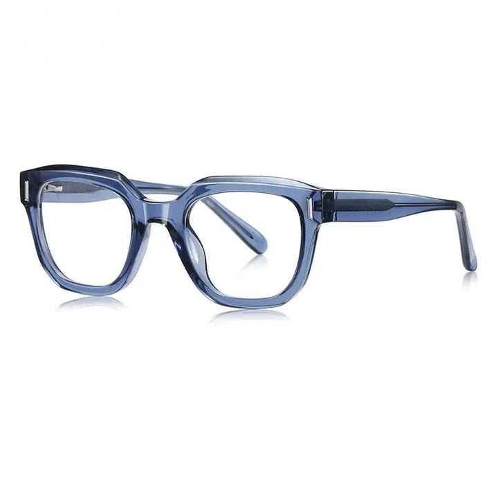 Chashma Unisex Full Rim Round Tr 90 Titanium Eyeglasses 54009 - Blue Gray