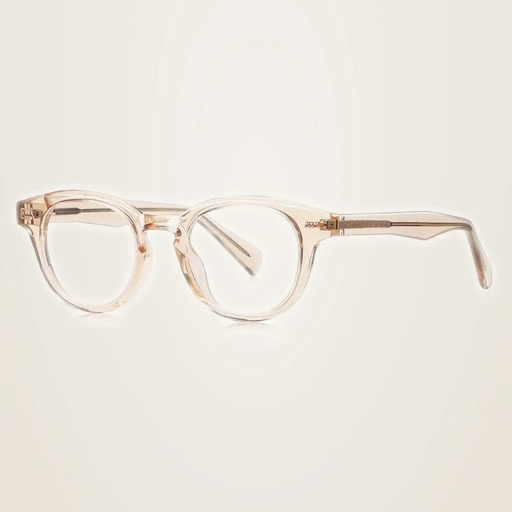 Chashma Unisex Full Rim Round Tr 90 Titanium Eyeglasses 52016 - Champagne