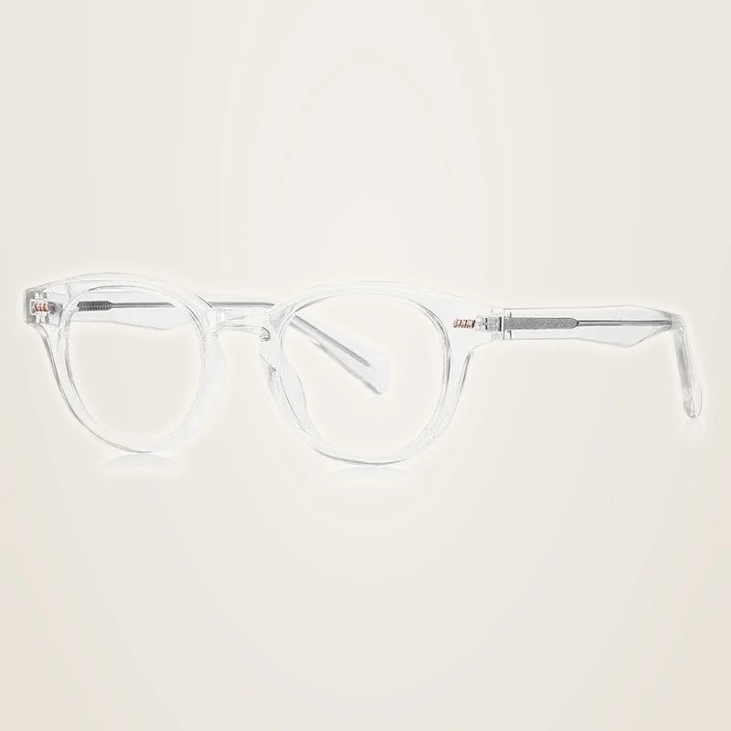 Chashma Unisex Full Rim Round Tr 90 Titanium Eyeglasses 52016 - Transparent