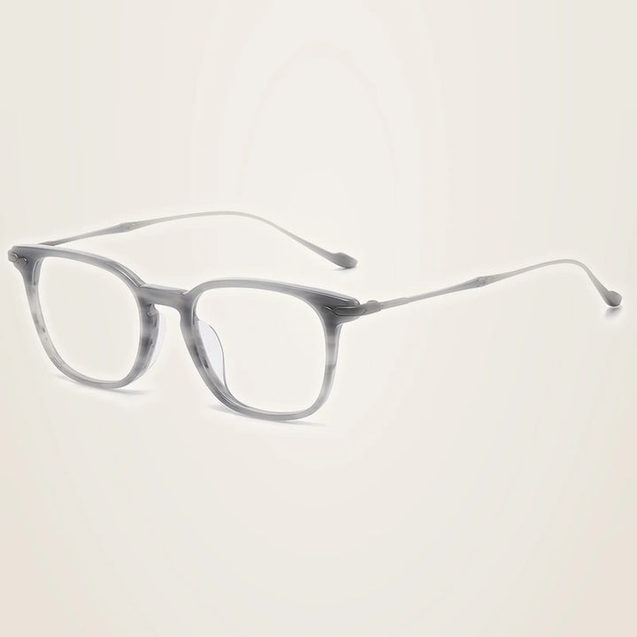 Chashma Unisex Full Rim Square Acetate Titanium Eyeglasses 685888 - Colorful Gray