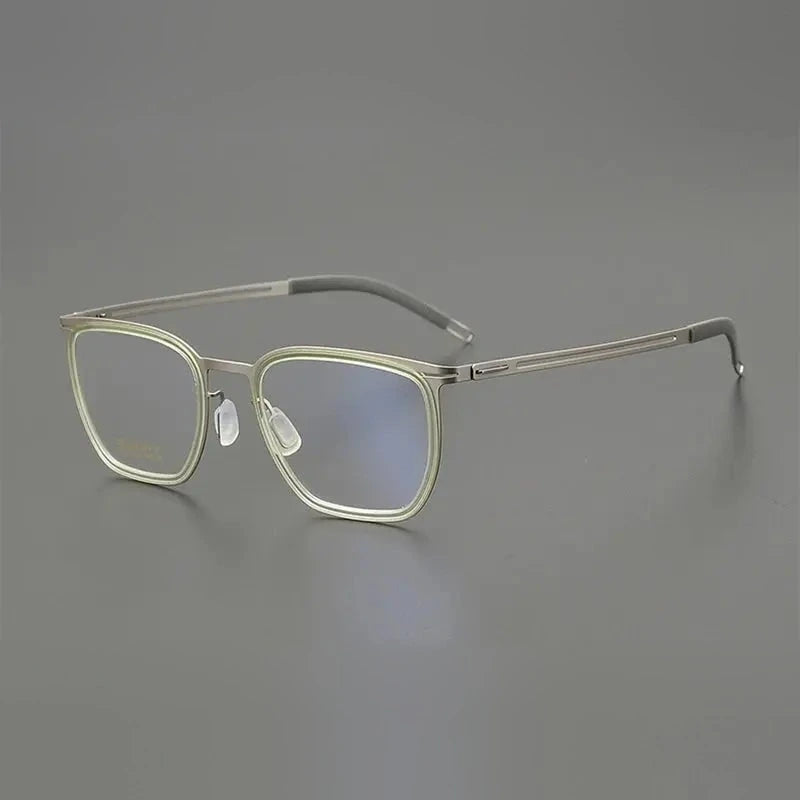 Chashma Unisex Full Rim Square Acetate Titanium Eyeglasses 8814 - Trans Brown-Gold