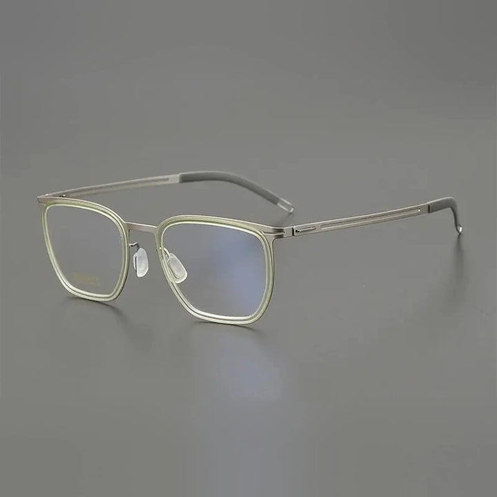 Chashma Unisex Full Rim Square Acetate Titanium Eyeglasses 8814 - Trans Brown-Gold
