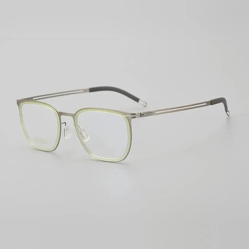 Chashma Unisex Full Rim Square Acetate Titanium Eyeglasses 8814 - Trans Yellow-Gun