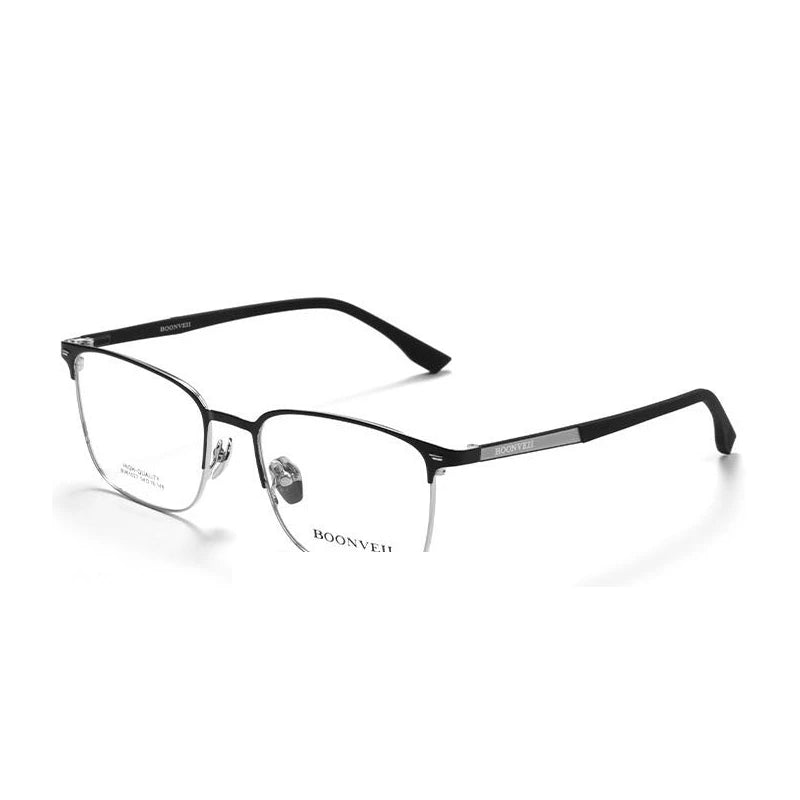 Chashma Unisex Full Rim Square Alloy Eyeglasses 561027 - Black-Silver