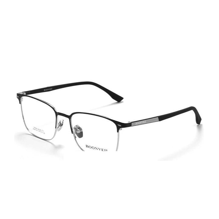 Chashma Unisex Full Rim Square Alloy Eyeglasses 561027 - Black-Silver