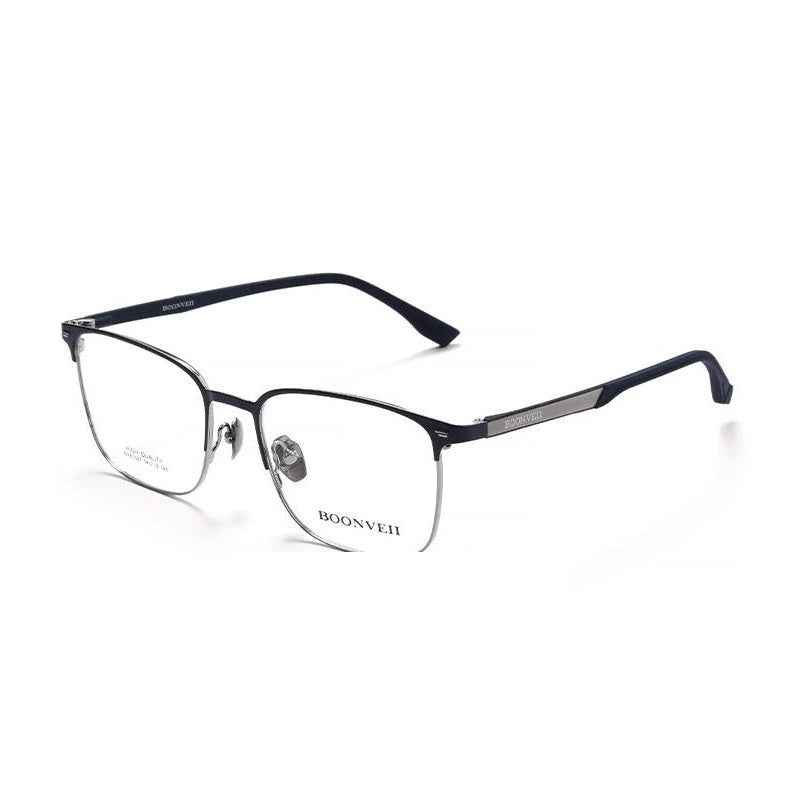 Chashma Unisex Full Rim Square Alloy Eyeglasses 561027 - Blue-Silver