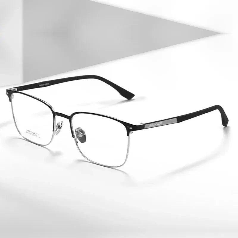Chashma Unisex Full Rim Square Alloy Eyeglasses 561027 - Gray-Gun
