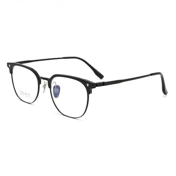 Chashma Unisex Full Rim Square Aluminum Magnesium Titanium Eyeglasses 9207 - Black