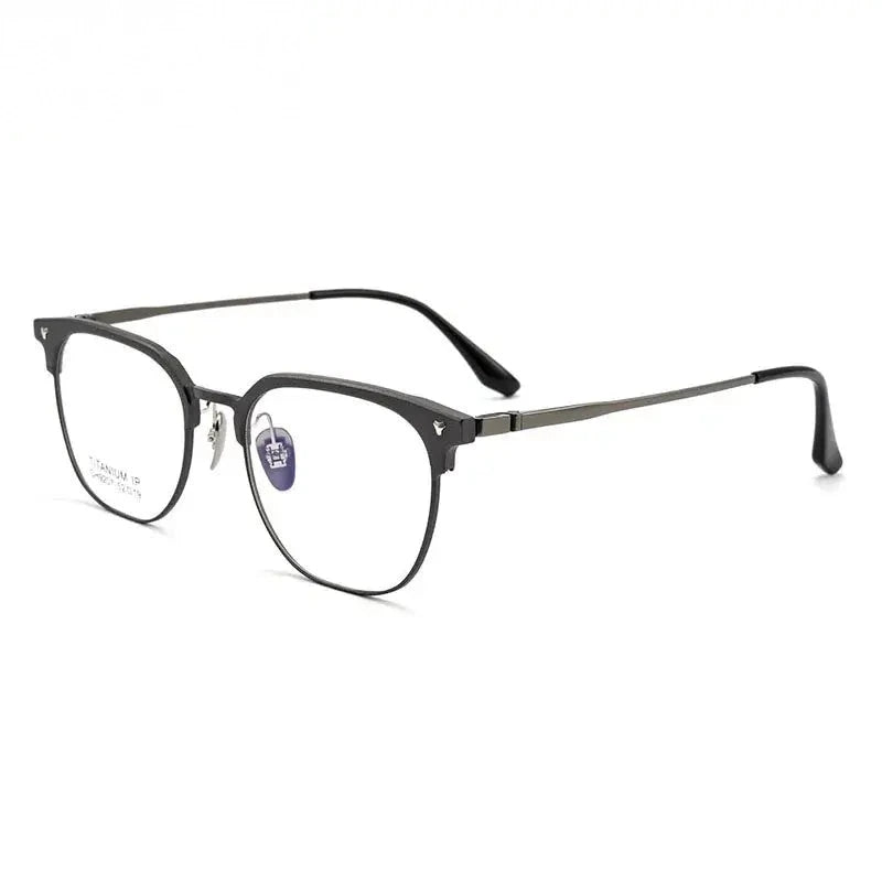 Chashma Unisex Full Rim Square Aluminum Magnesium Titanium Eyeglasses 9207 - Gun-Silver