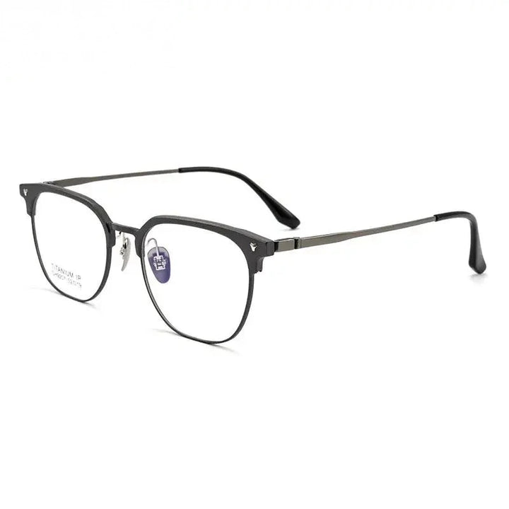 Chashma Unisex Full Rim Square Aluminum Magnesium Titanium Eyeglasses 9207 - Gun-Silver