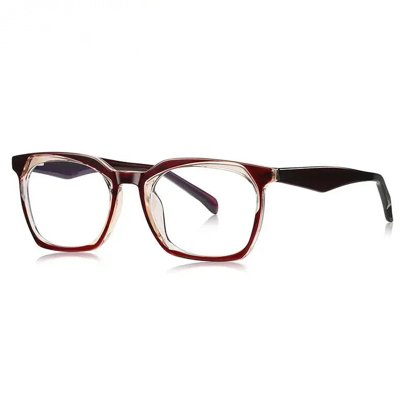 Chashma Unisex Full Rim Square Cat Eye Tr 90 Titanium Eyeglasses 54011 - Champagne Red