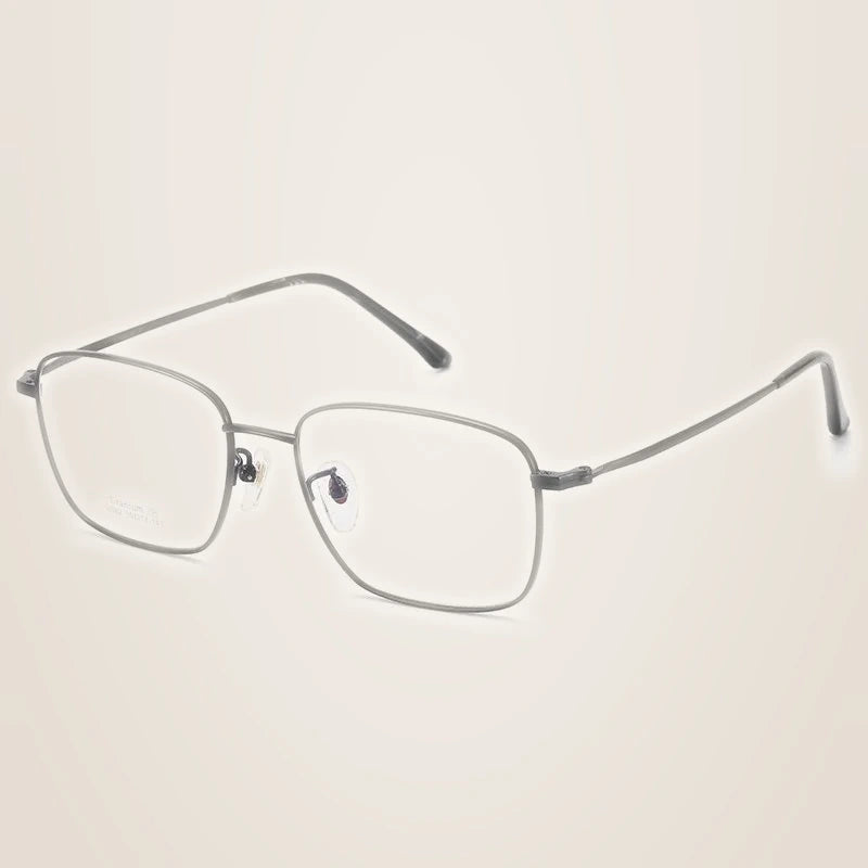 Chashma Unisex Full Rim Square Titanium Eyeglasses 38382 - Black