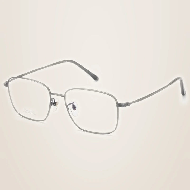 Chashma Unisex Full Rim Square Titanium Eyeglasses 38382 - Black